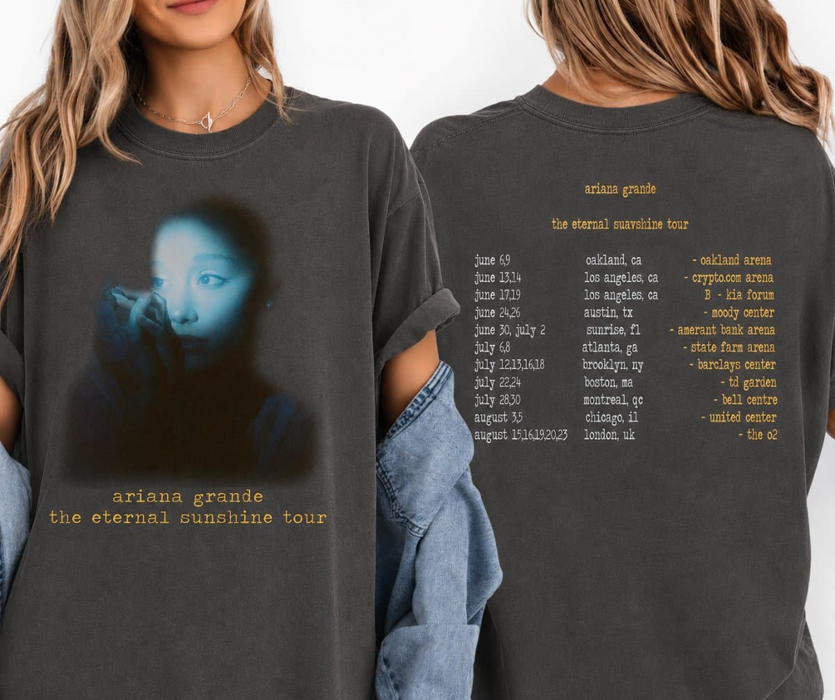 Ariana Grande The Eternal Sunshine Tour T-shirt Cotton Short Sleeve Loose T Shirts Singer Graphic Print Tee-shirt Women Men Tees