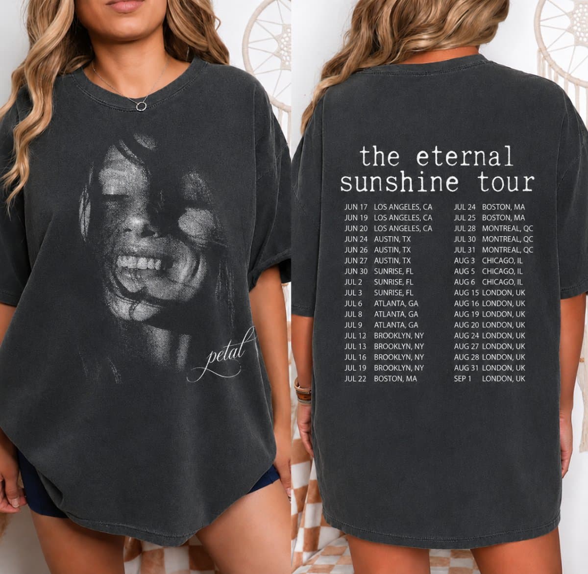 Ariana Grande Eternal Sunshine Tour Tee, Vintage Double Sided Graphic Shirt, Retro Concert Merch Unisex T-Shirt