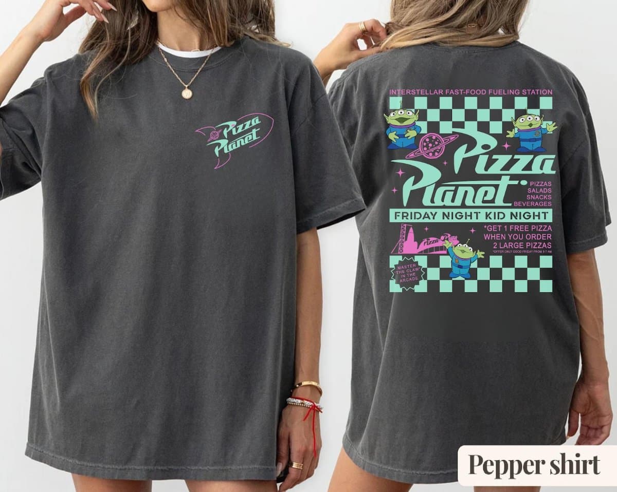 Comfort Colors Pizza Planet Shirt: Toy Story Aliens Tee